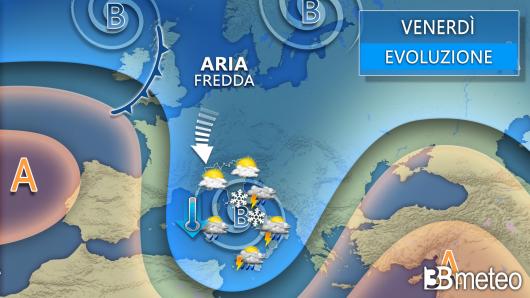 Meteo venerdì prossime ore