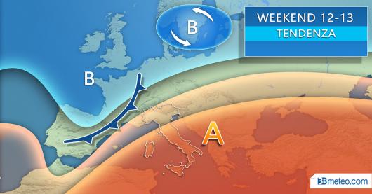 Meteo venerdì/weekend