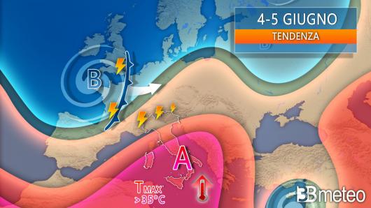 Meteo weekend 4-5 giugno, tra anticiclone africano e alcuni temporali