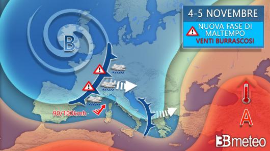 Meteo - Weekend 4-5 novembre con altro maltempo