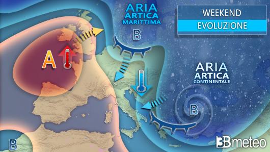 Meteo, weekend con il freddo che punta l'Italia da due direzioni diverse