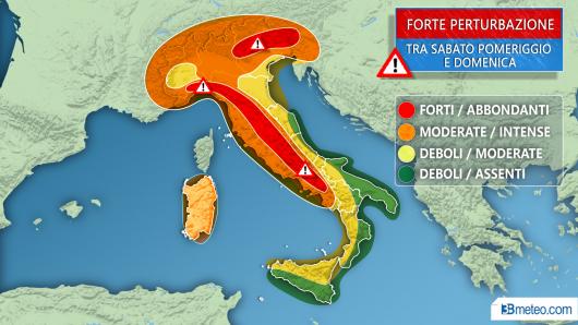 Meteo weekend, forte maltempo su buona parte della Penisola