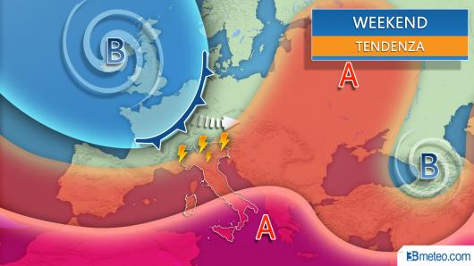 Meteo weekend, in arrivo forti temporali al Nord, anche 40°C al Sud e Isole sabato