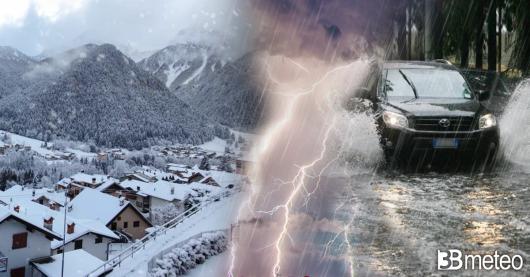 Meteo weekend, instabile e freddo con neve in calo a bassa quota