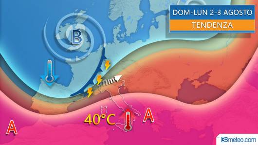 meteo weekend primi di agosto, rischio forti temporali