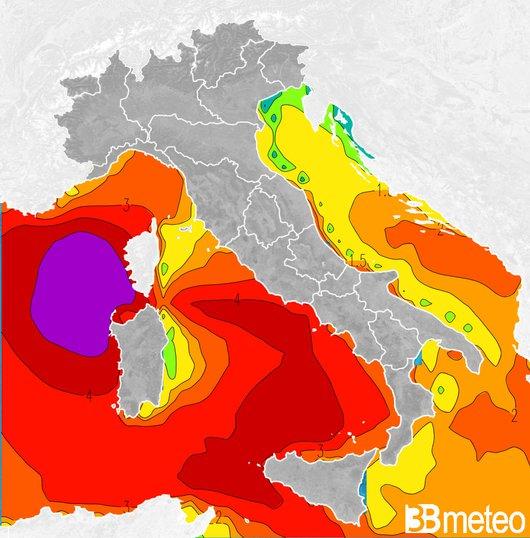 Moto ondoso previsto per la mattina di Pasqua