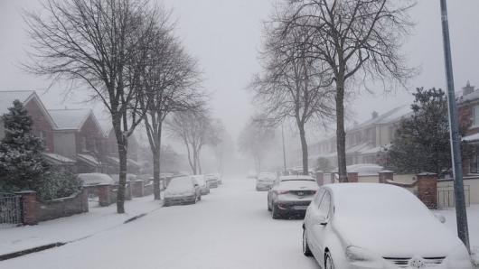 Neve anche a Dublino in Irlanda