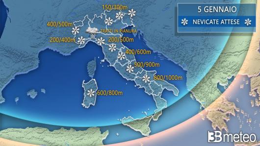 Neve attesa martedì