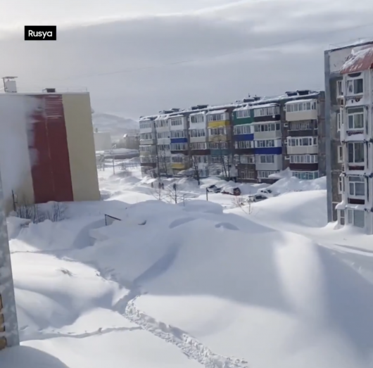 neve eccezionale in Kamchatka 