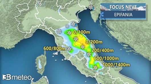 Neve prevista per Epifania