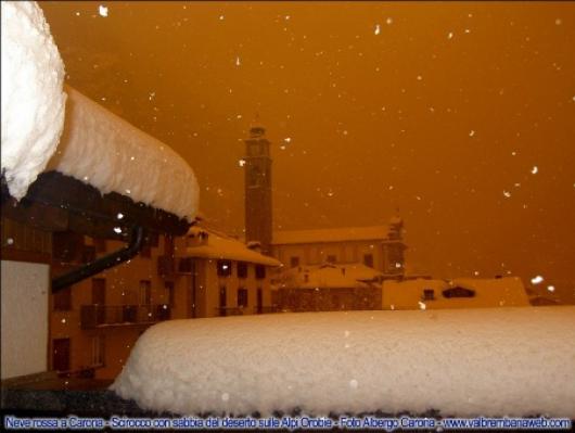 Neve rossa a Carona, Val Brembana
