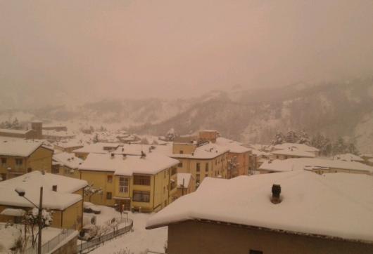 Neve rossa sull'Appennino Emiliano (Fonte immagine: meteoforlicesena.it)