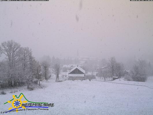 Neve sull'Appennino Piacentino anche sotto i 1000m