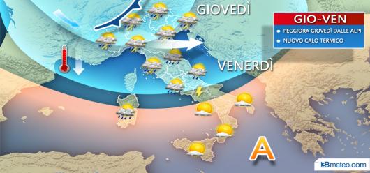 Nuovi temporali in arrivo al Centro Nord