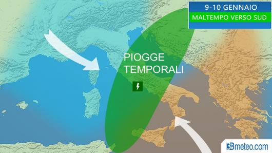 ondata di maltempo verso il Centro Sud in settimana