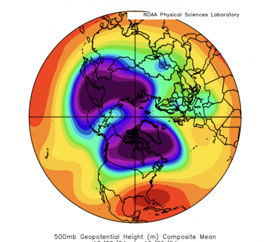 pattern a 2 onde a 500 hPa fine dicembre 84