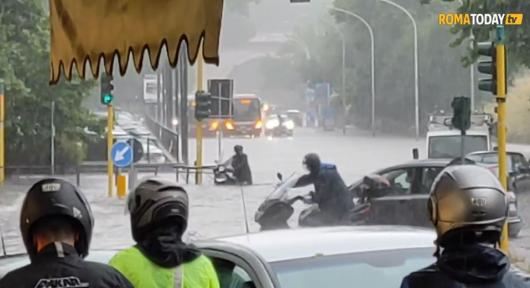Pesanti allagamenti a Roma: fonte immagini ROMATODAY