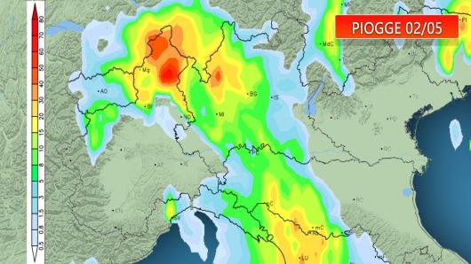 Piogge accumulate nella notte in 3 ore