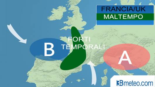 Piogge in arrivo per parte dell'UK