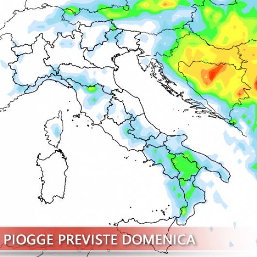 Piogge previste domenica
