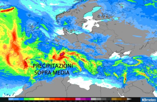 piogge sopra media
