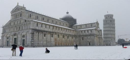 Pisa innevata. Foto di Valeria Iacopino