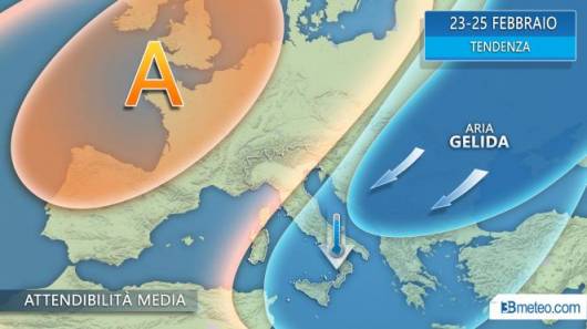 Possibile ondata di aria fredda al Sud verso il weekend