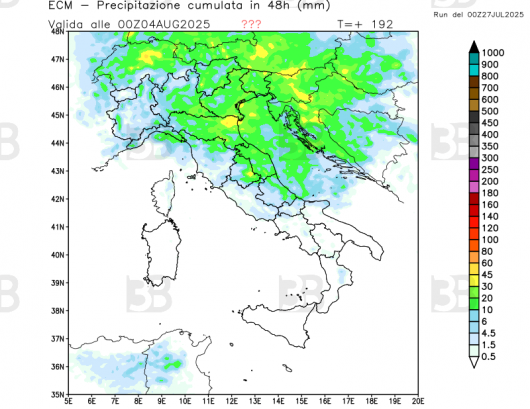 Possibile peggioramento nel primo weekend di agosto (da confermare)