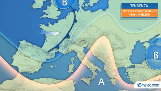 Possibile peggioramento nella seconda parte della prossima settimana