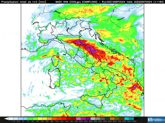 Precipitazione totale entro venerdì