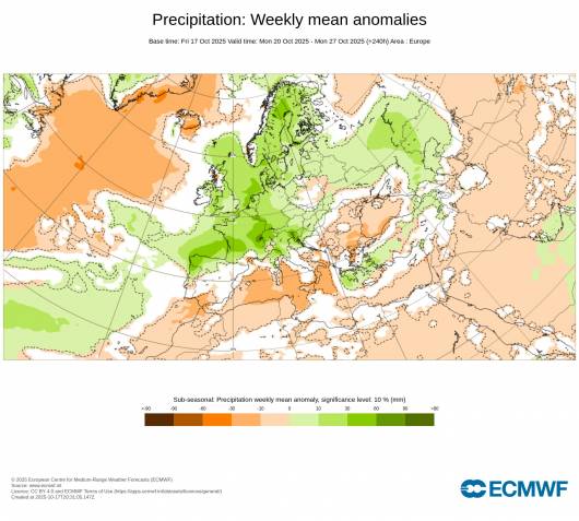 precipitazioni attese: anomalie