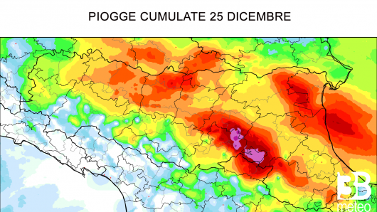 precipitazioni intense a Natale in Emilia Romagna
