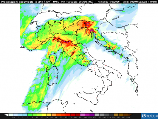 Precipitazioni martedì