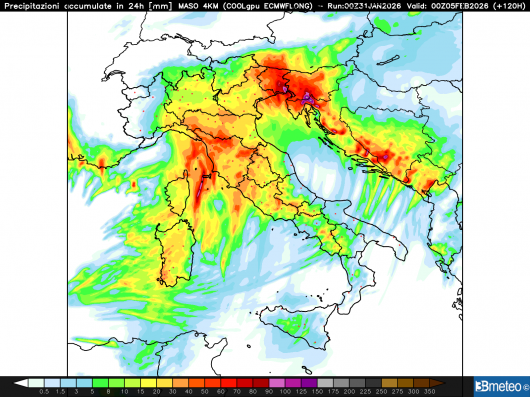 Precipitazioni mercoledì