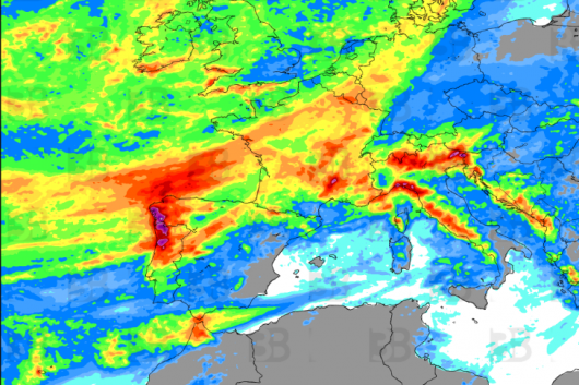 precipitazioni totali attese in Europa
