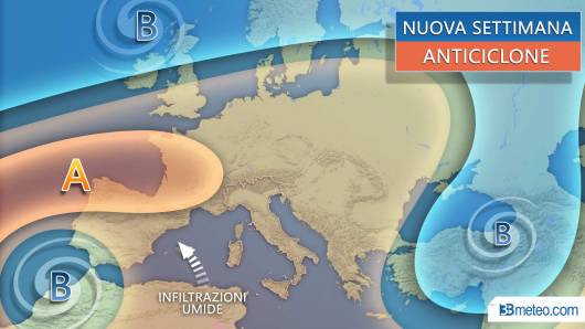 prepotente anticiclone la prossima settimana