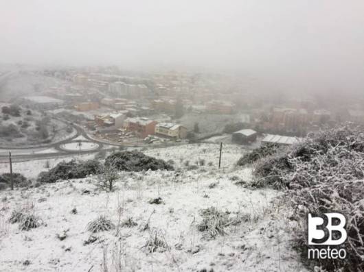 Prima neve dell'anno a Nuoro