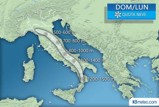 Quota neve sull'Appennino