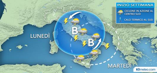 Residuo maltempo ad inizio settimana
