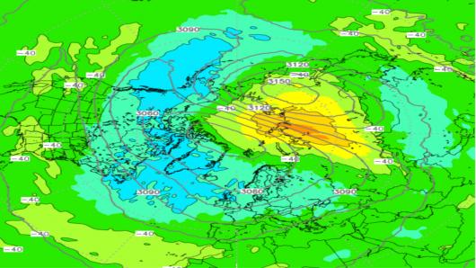 riscaldamento stratosferico, sarà l'ultimo prima dell'estate