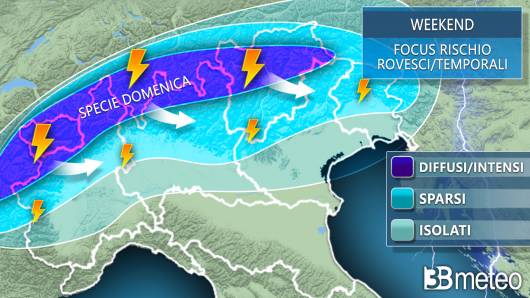 Rischio temporali e rovesci nel weekend
