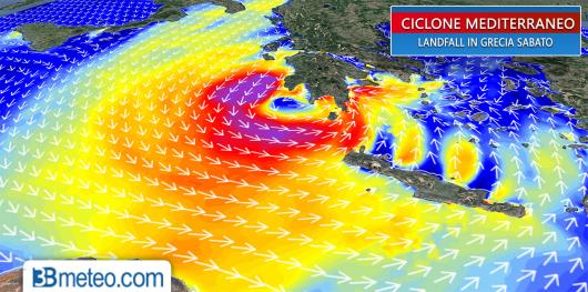 Sabato il ciclone mediterraneo raggiunge la Grecia