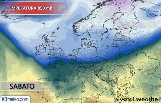 Sabato l'aria fredda si spinge a Sud