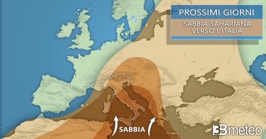 Sabbia sahariana in arrivo nei prossimi giorni
