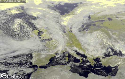 Satellite Europa giovedì pomeriggio