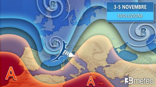 Seconda parte della settimana si cambia, in arrivo pioggia, neve e vento forte con netto calo termico