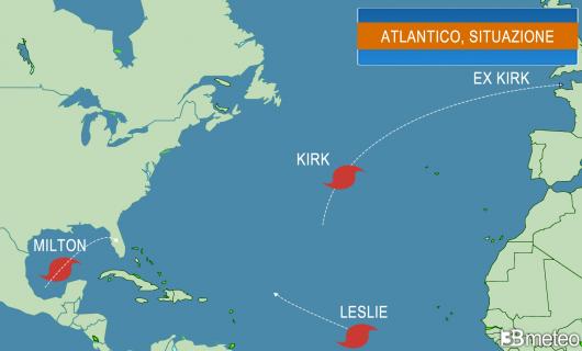 situaizone uragani, tre in contemporanea in Atlantico