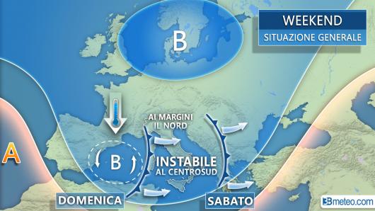 Situazione prevista per il weekend