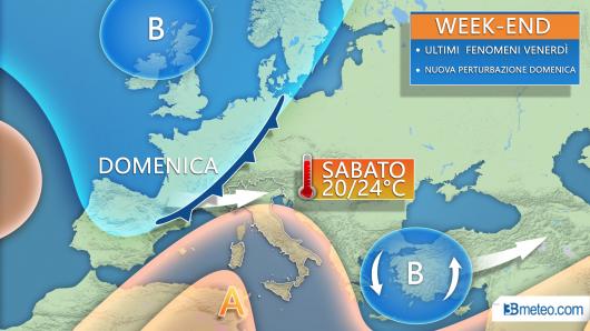 Soleggiato e mite sabato, nuova perturbazione domenica 