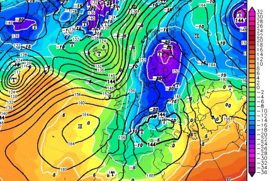 Temperature a 850 hPa del 04/02/2012